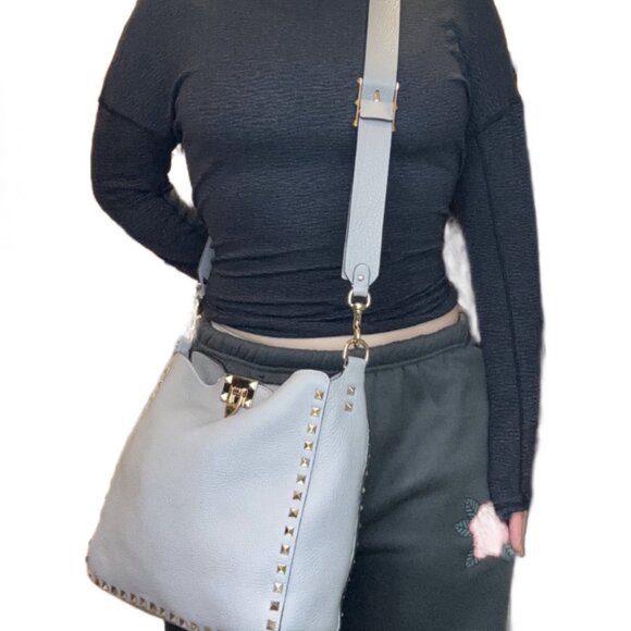 Valentino Grey Rockstud Crossbody Bag - Picture 4 of 8
